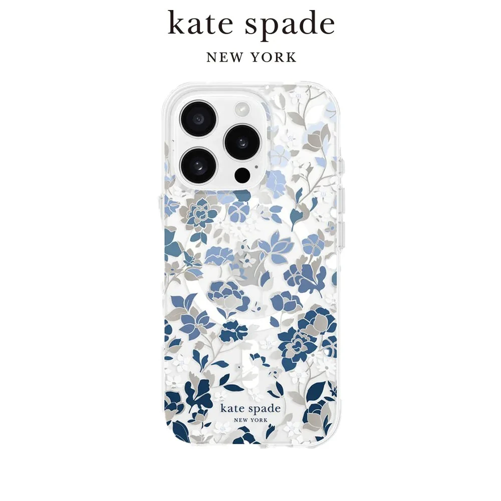 Kate Spade iPhone 16 系列 精品磁吸防摔殼 皇室藍