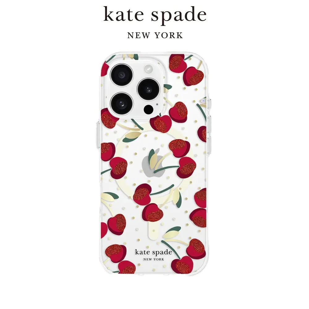 Kate Spade iPhone 16 系列 精品磁吸防摔殼 嬌豔櫻桃