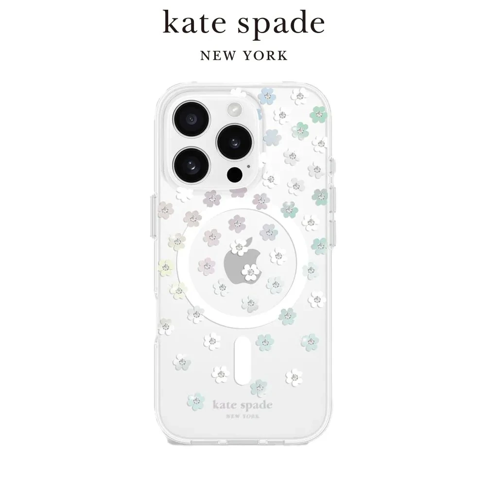 Kate Spade iPhone 16 系列 精品磁吸防摔殼 幻彩小花