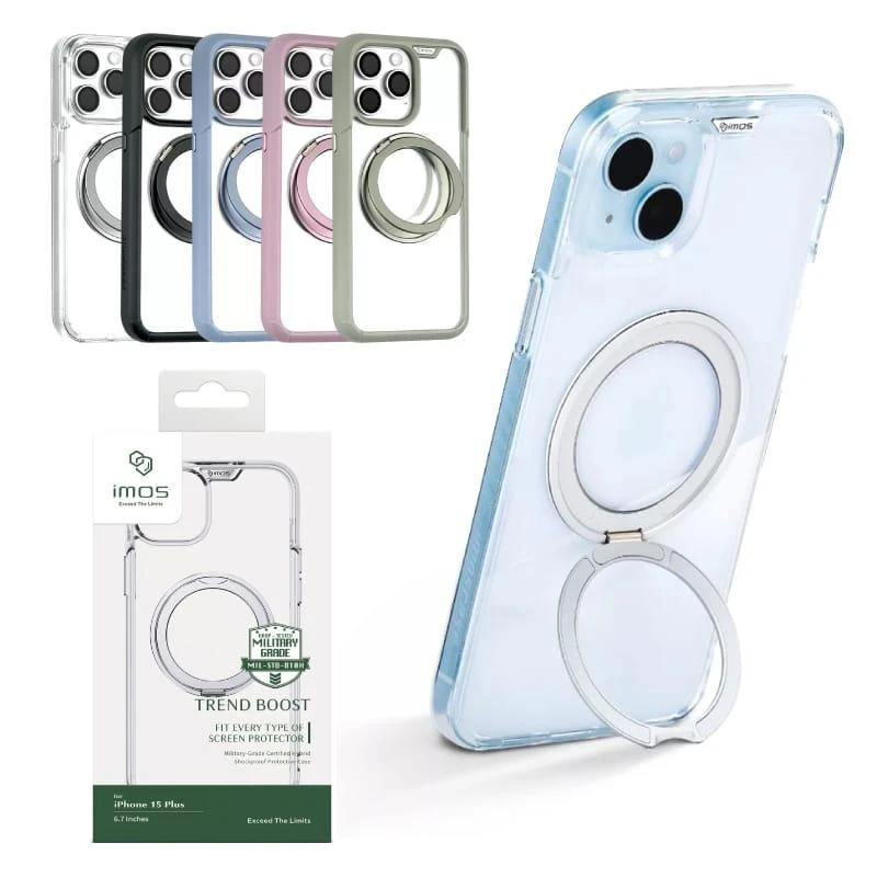 IMOS｜磁吸支架軍規殼｜MagSafe＋支架｜適用 iPhone 15 系列