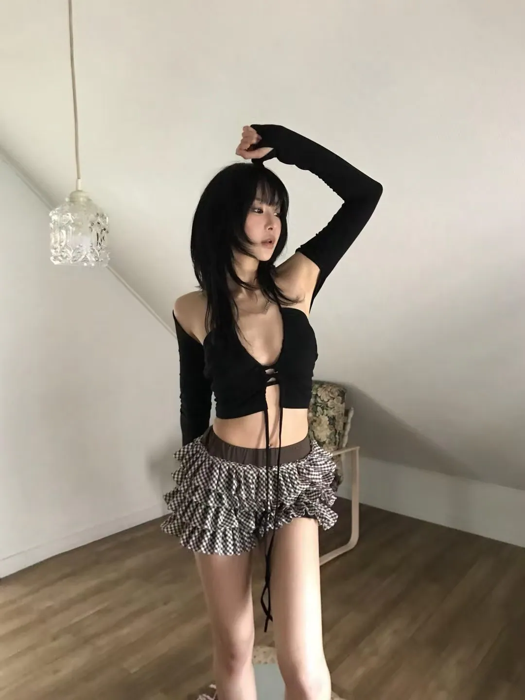 JN006 兩件式辣妹背心+小罩衫