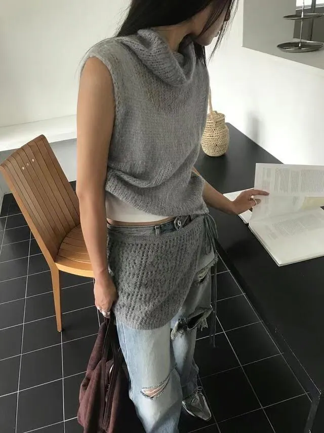 SP018 堆堆領輕量羊毛針織背心 (3 colors)