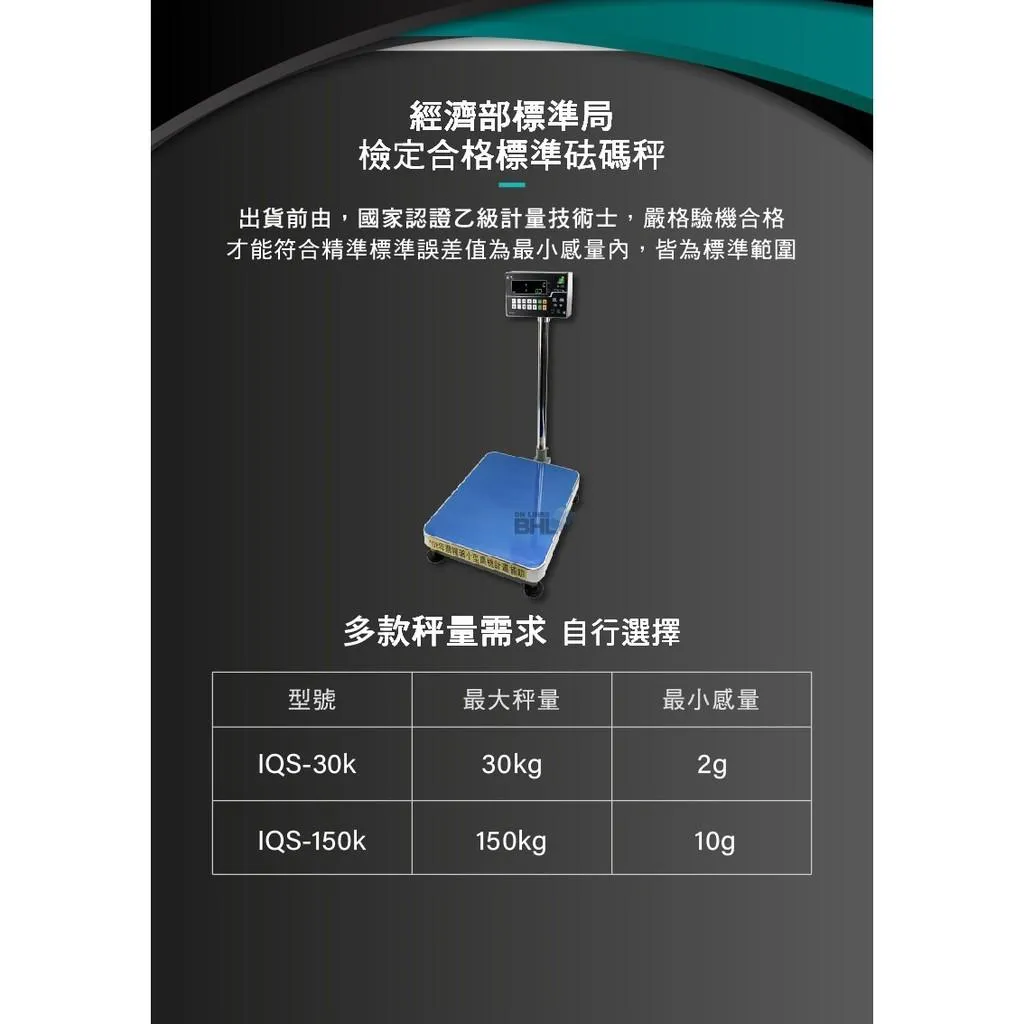 【BHL秉衡量電子秤】高精度小型蔬果語音分級台秤 IQS-30K 150K