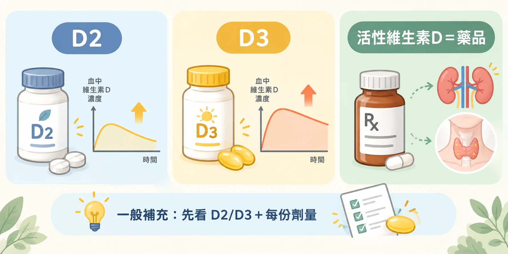 維生素D怎麼吃？一天多少、D2 D3差異與挑選方法｜藥師解析