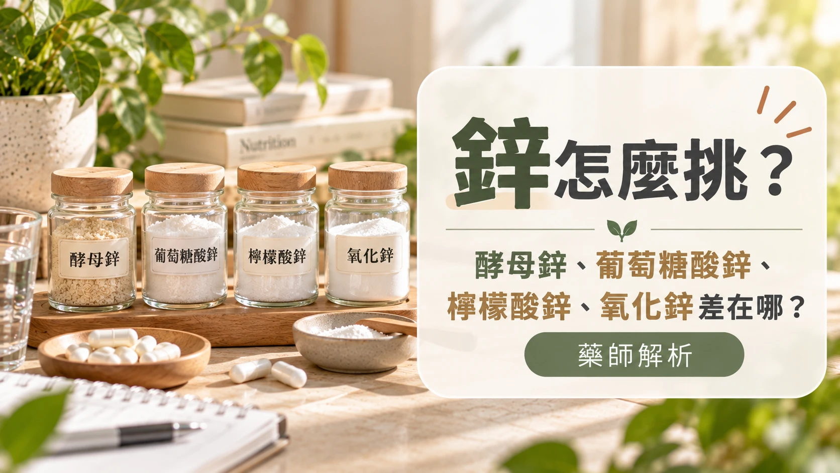 鋅怎麼挑？酵母鋅、葡萄糖酸鋅、檸檬酸鋅、氧化鋅差在哪？｜藥師解析
