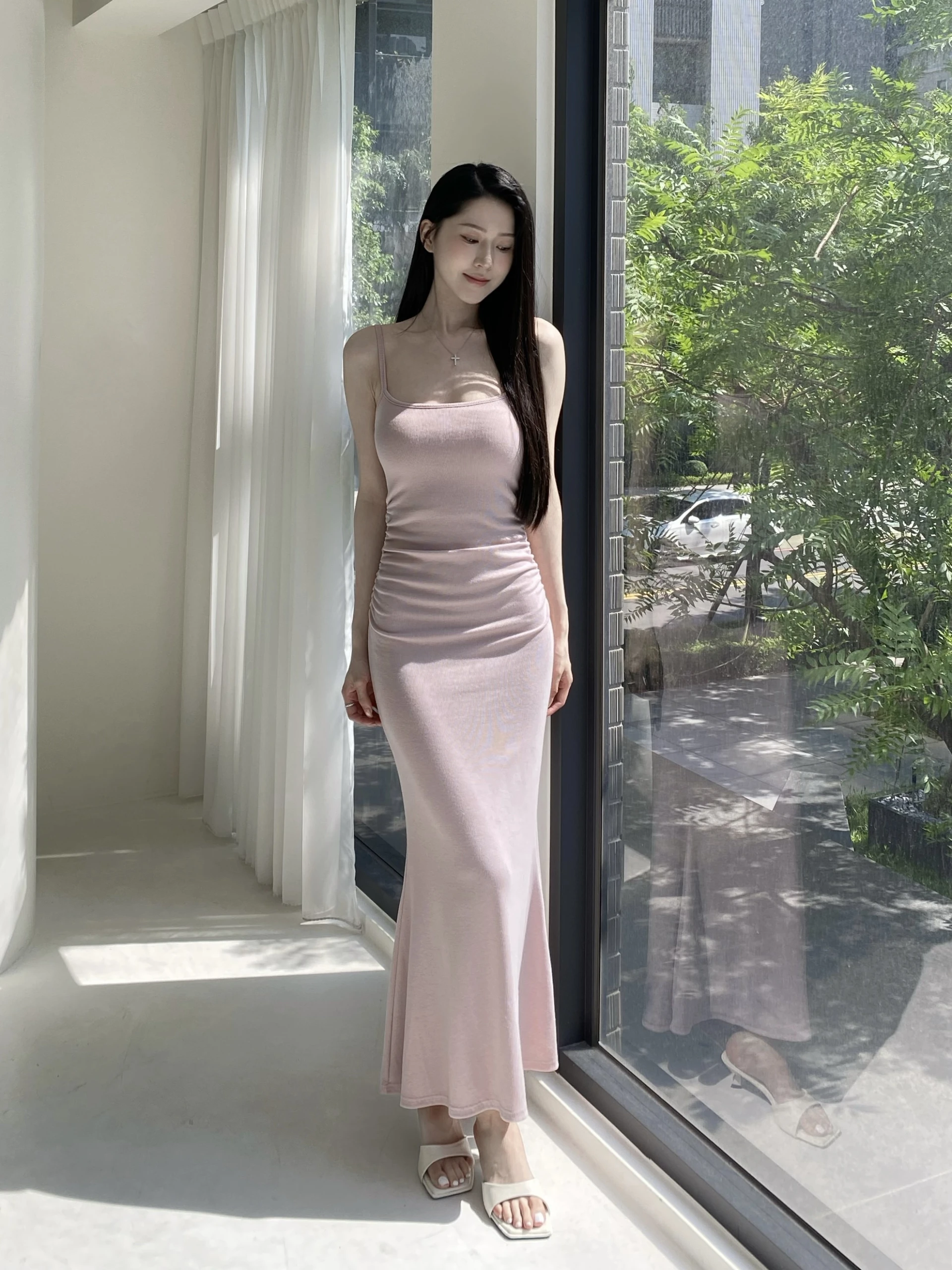 𝐂𝐡𝐢𝐞𝐬𝐭𝐮𝐝𝐢𝐨訂製·美胸抓皺魚尾連身裙/霧粉色