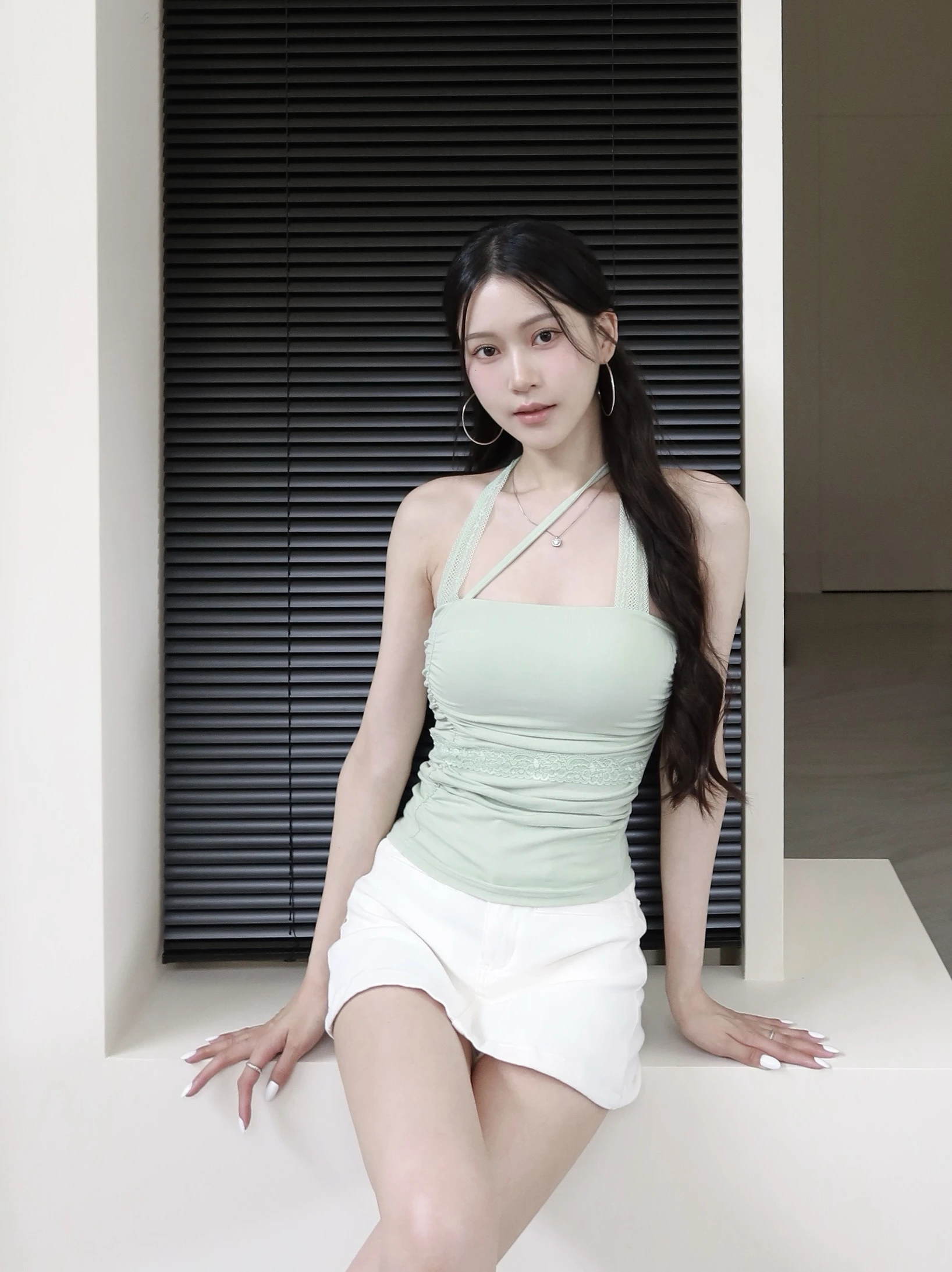 純慾蕾絲綁帶抓皺Bra top