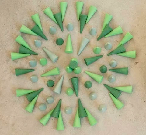 綠色小山丘組 Mandala Green Cones