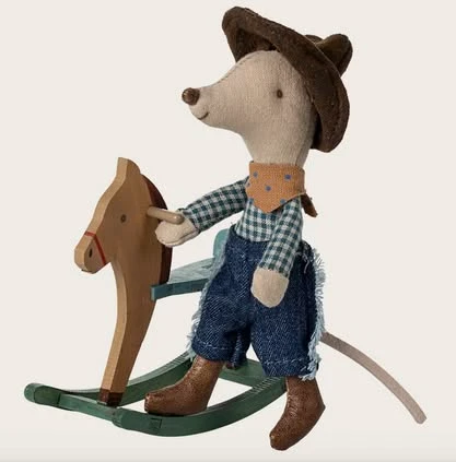 2025 新品 牛仔鼠與搖搖木馬 Cowboy mouse on rocking horse, Little brother