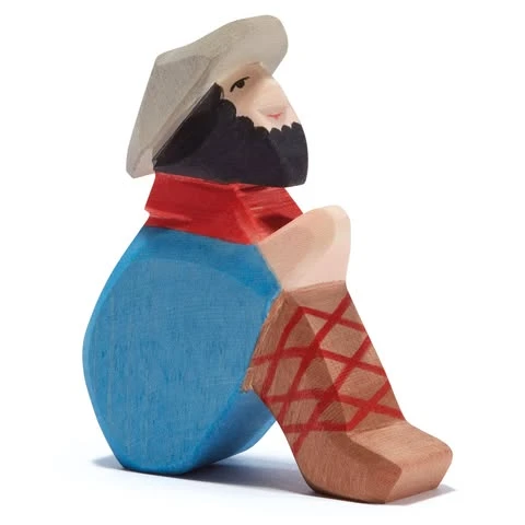 聖誕馬槽系列|坐著的牧羊人(Shepherd Sitting)木製手工公仔