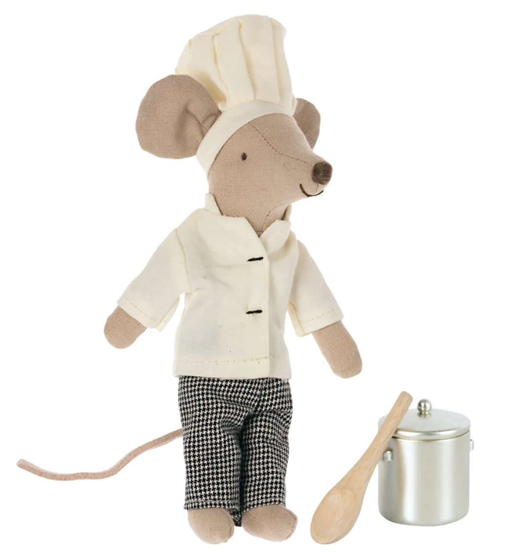 廚師小鼠與工具 Chef mouse w. soup pot and spoon