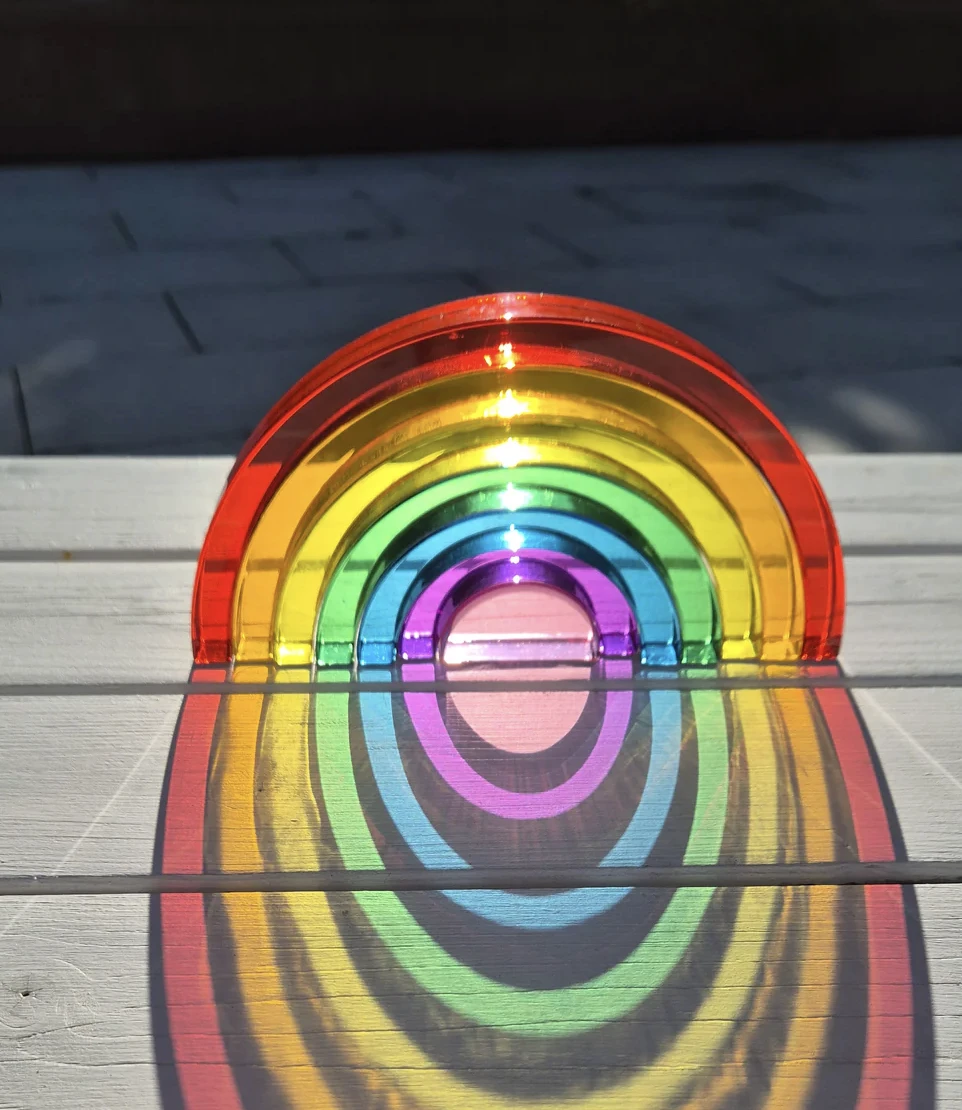 彩虹堆疊拱形積木（7 件組） Lucite Rainbow Stacking 7 pcs