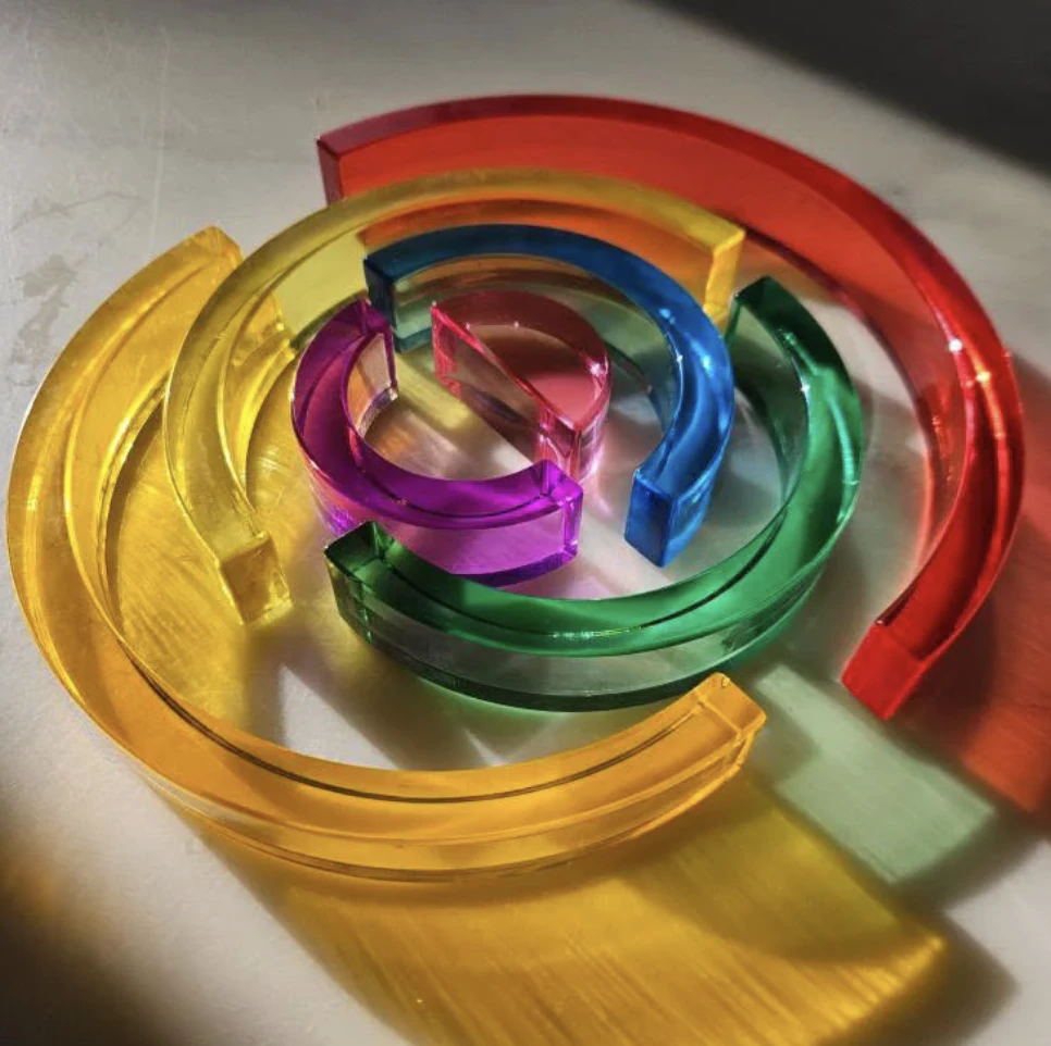 彩虹堆疊拱形積木（7 件組） Lucite Rainbow Stacking 7 pcs
