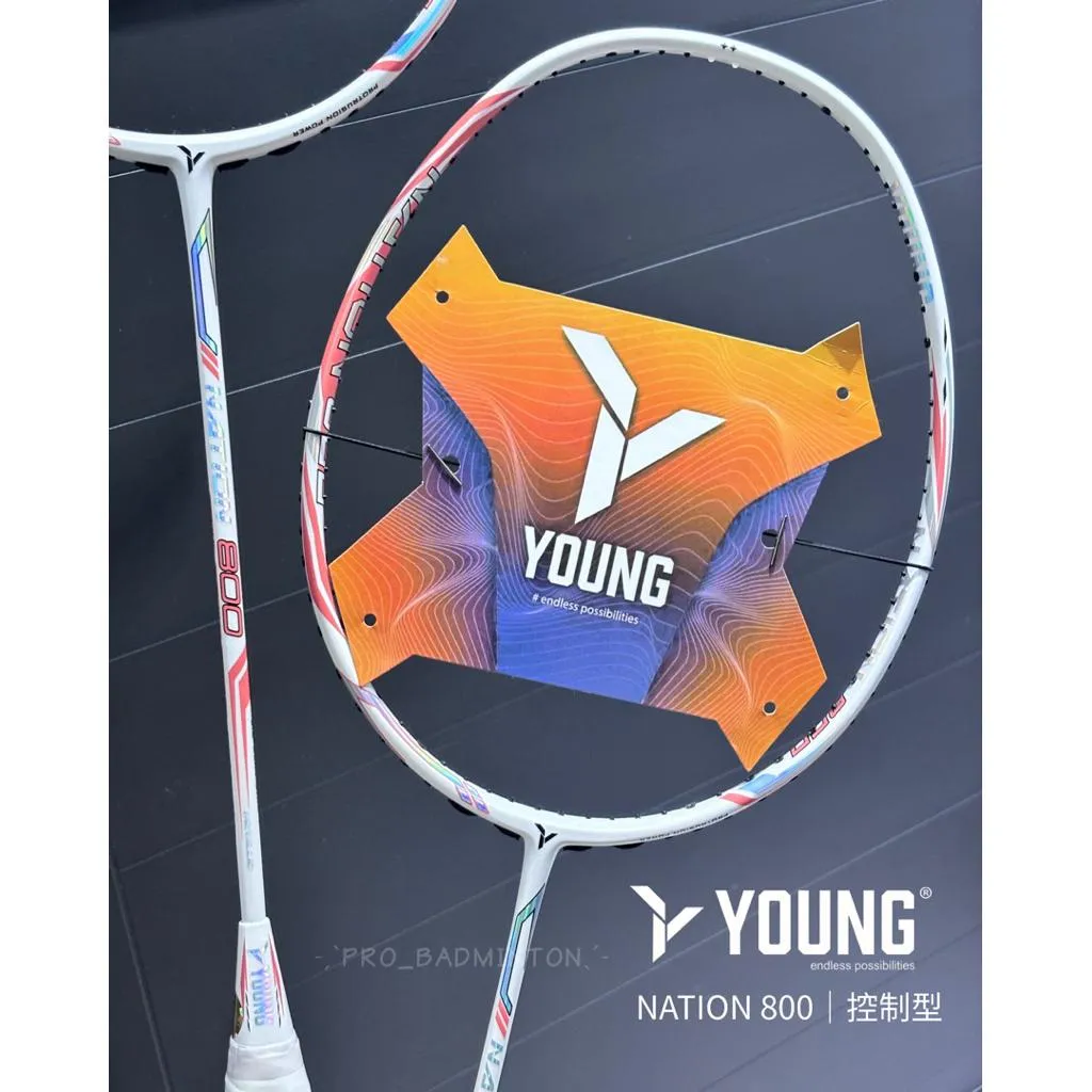 ✦ PRO羽球✦ YOUNG楊陽｜NATION 800 高階 羽球拍｜控制型｜台製中桿