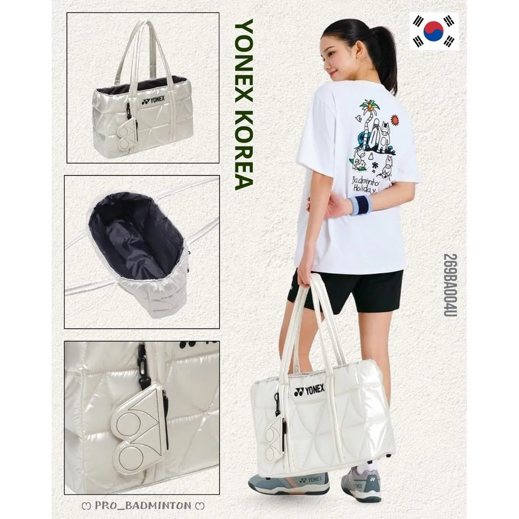 ✦ PRO羽球✦🇰🇷韓國YONEX｜☁️雲朵托特包 珠光白 熱銷款（附可拆式小零錢包） 269BA004U