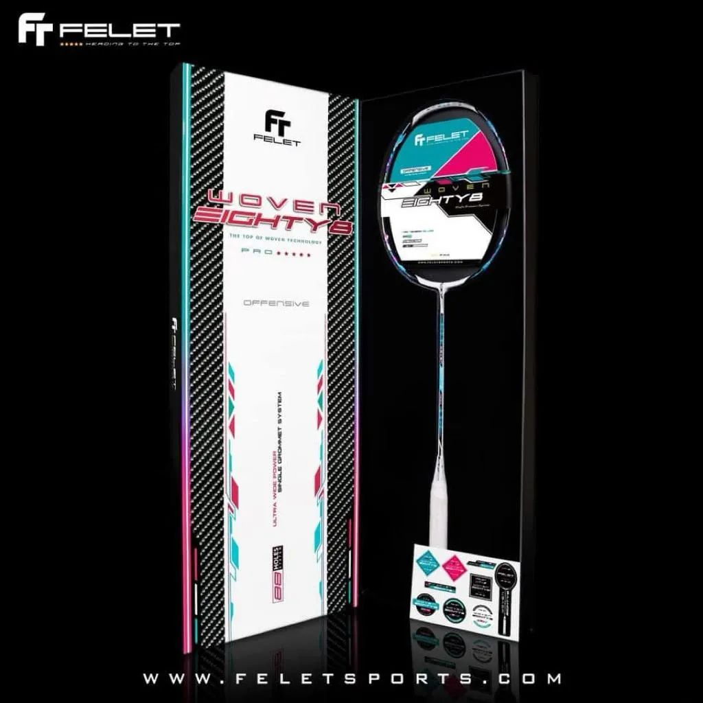 ✦ PRO羽球✦ 輝厲FELET︱WOVEN EIGHTY8 禮盒版 暴力攻擊羽球拍 吳蔚昇專用拍//4U