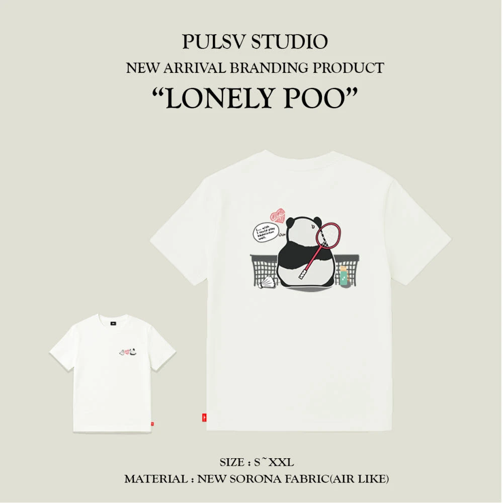 ✦PRO羽球✦🇰🇷PULSV｜運動休閒服 想打球的孤獨熊貓//白色 黑色