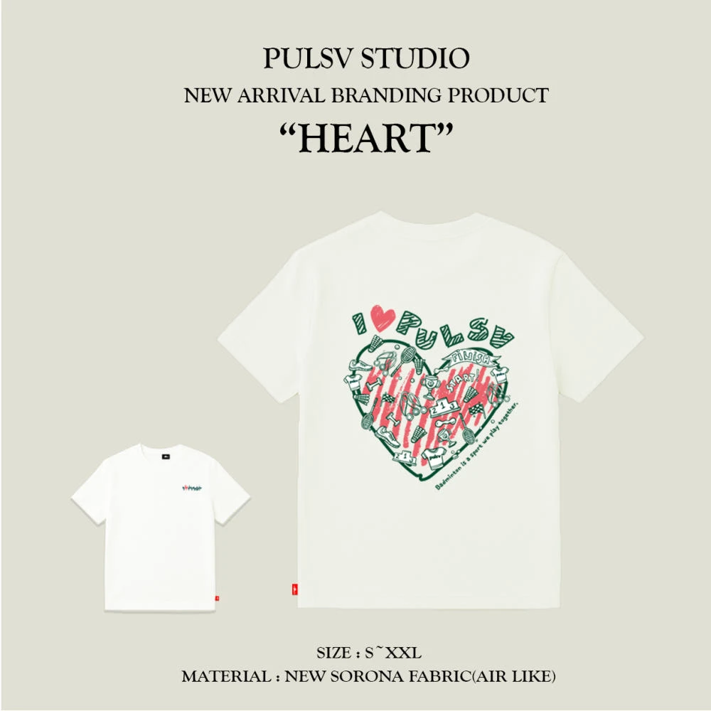 ✦PRO羽球✦🇰🇷PULSV｜運動休閒服 愛心//白色 黑色