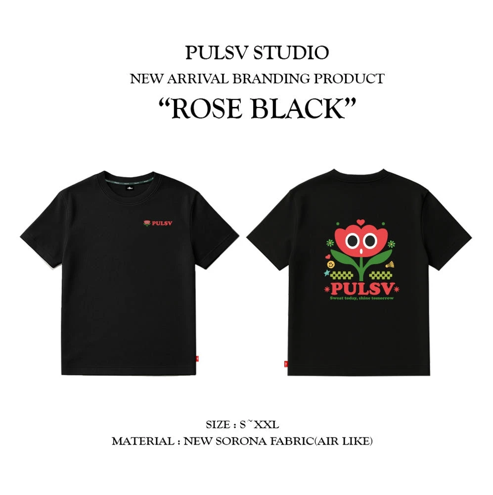 ✦PRO羽球✦🇰🇷PULSV｜運動休閒服 玫瑰花//白色 黑色