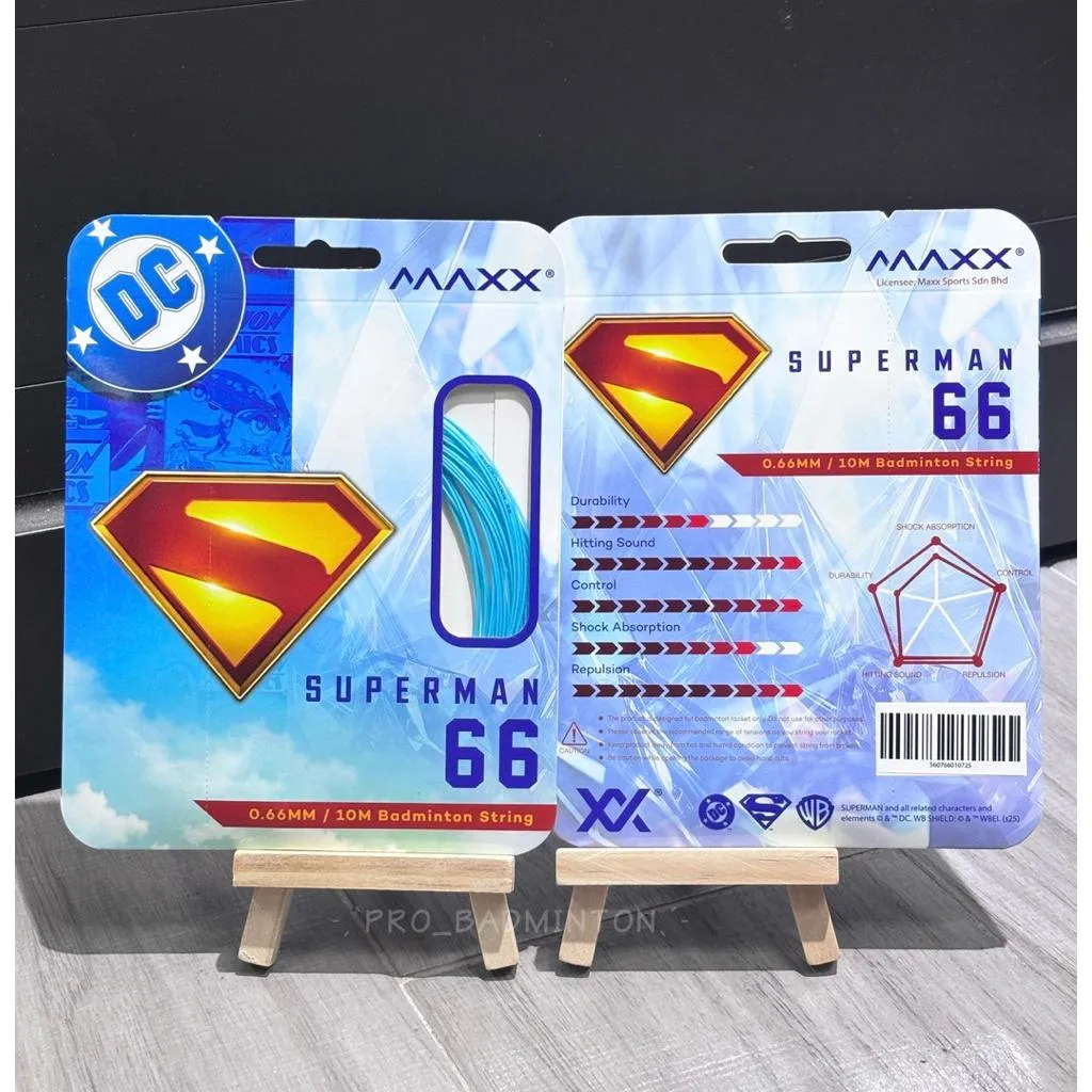 ✦ PRO羽球✦ MAXX瑪速 超人聯名款 羽球線 SUPERMAN 66｜0.66mm 藍色
