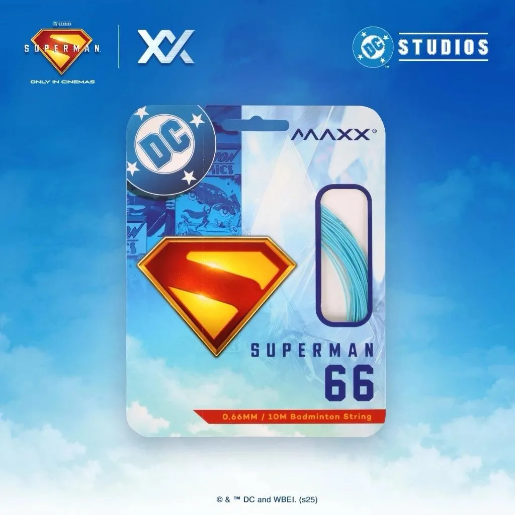 ✦ PRO羽球✦ MAXX瑪速 超人聯名款 羽球線 SUPERMAN 66｜0.66mm 藍色