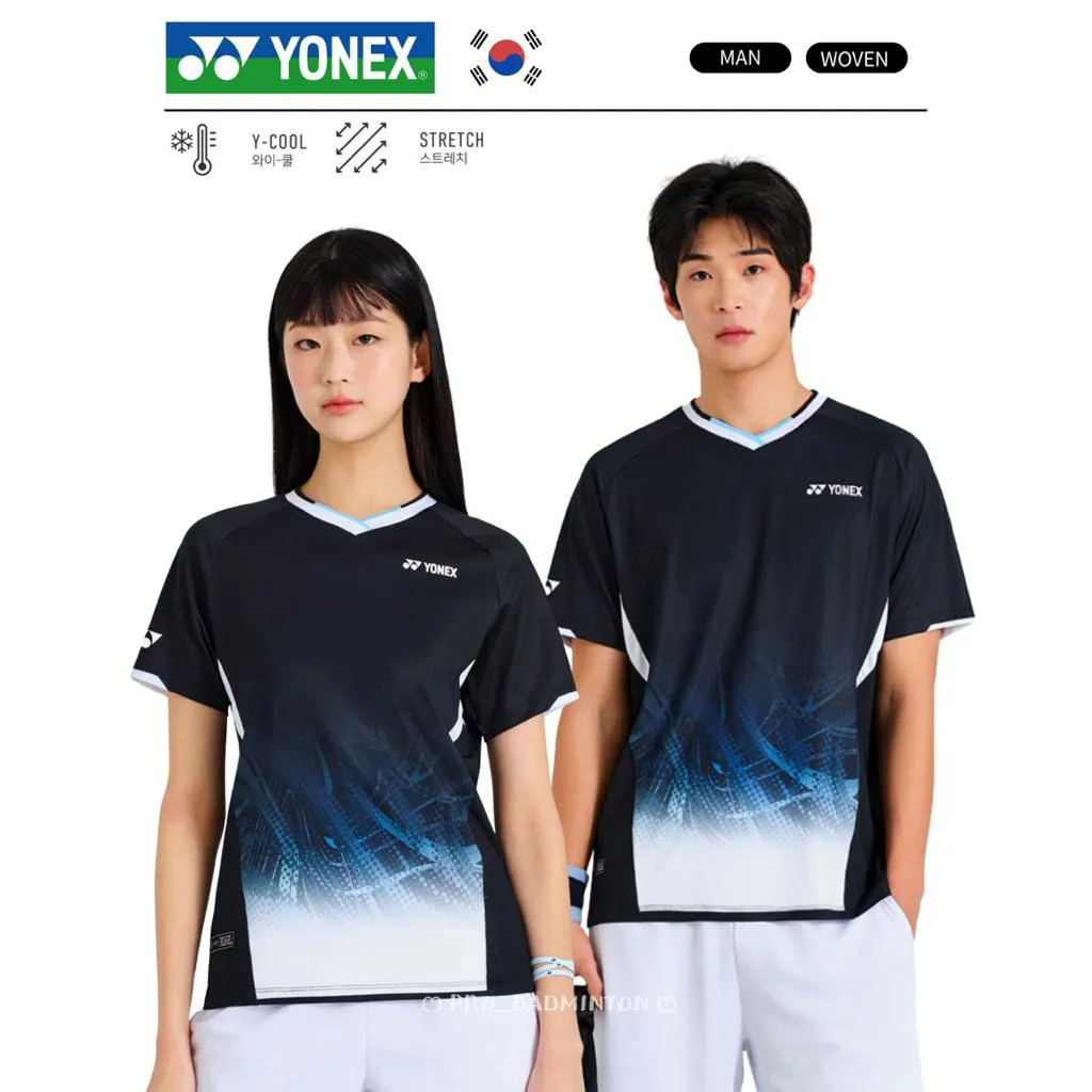 ✦ PRO羽球✦ 韓國YONEX ｜羽球比賽服 黑藍風暴🧊261TS019M 020F //男版 女版