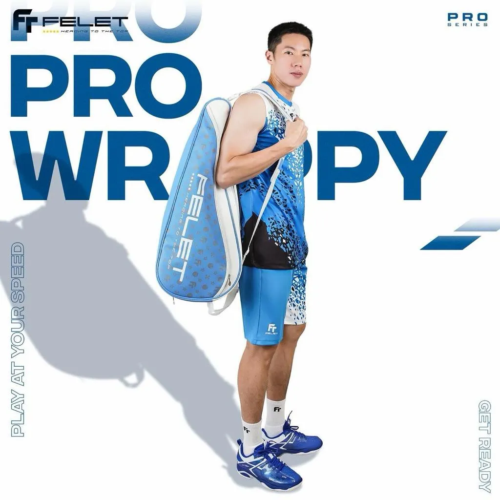 【輝厲FELET】 WRAPPY PRO頂級款 羽球鞋｜藍色 專業包覆