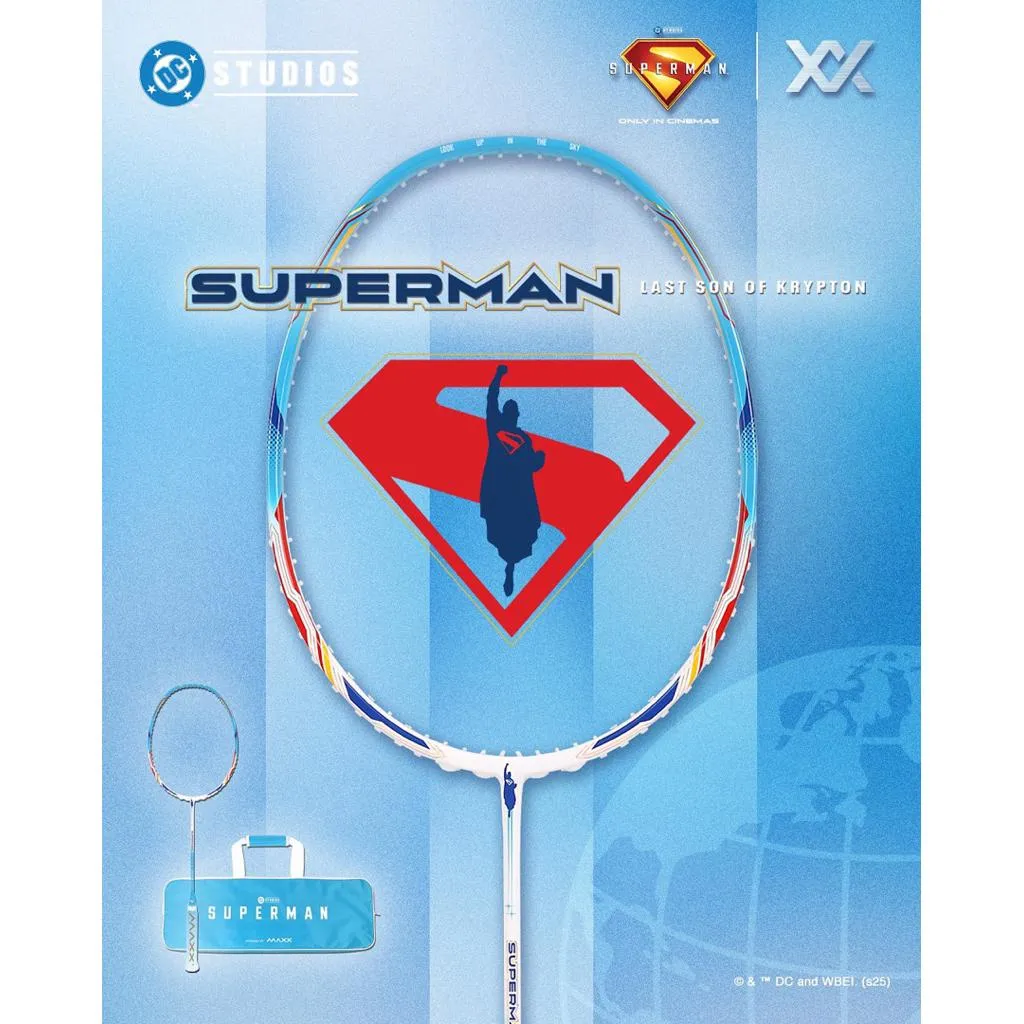 ✦ PRO羽球✦ MAXX｜超人SUPERMAN聯名款 中階羽球拍 4U//附超人專屬球袋