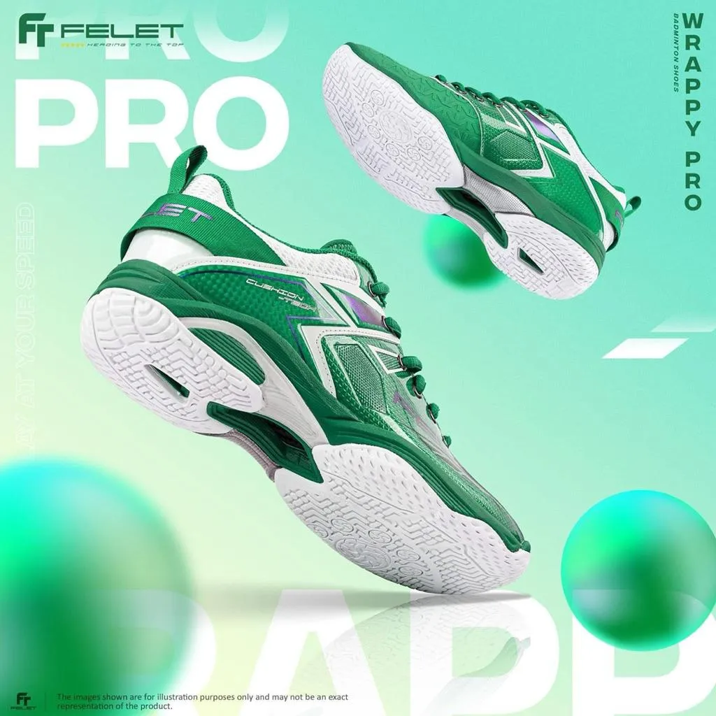 ✦ PRO羽球✦ 【輝厲FELET】 WRAPPY PRO羽球鞋｜頂級款 專業包覆｜綠色