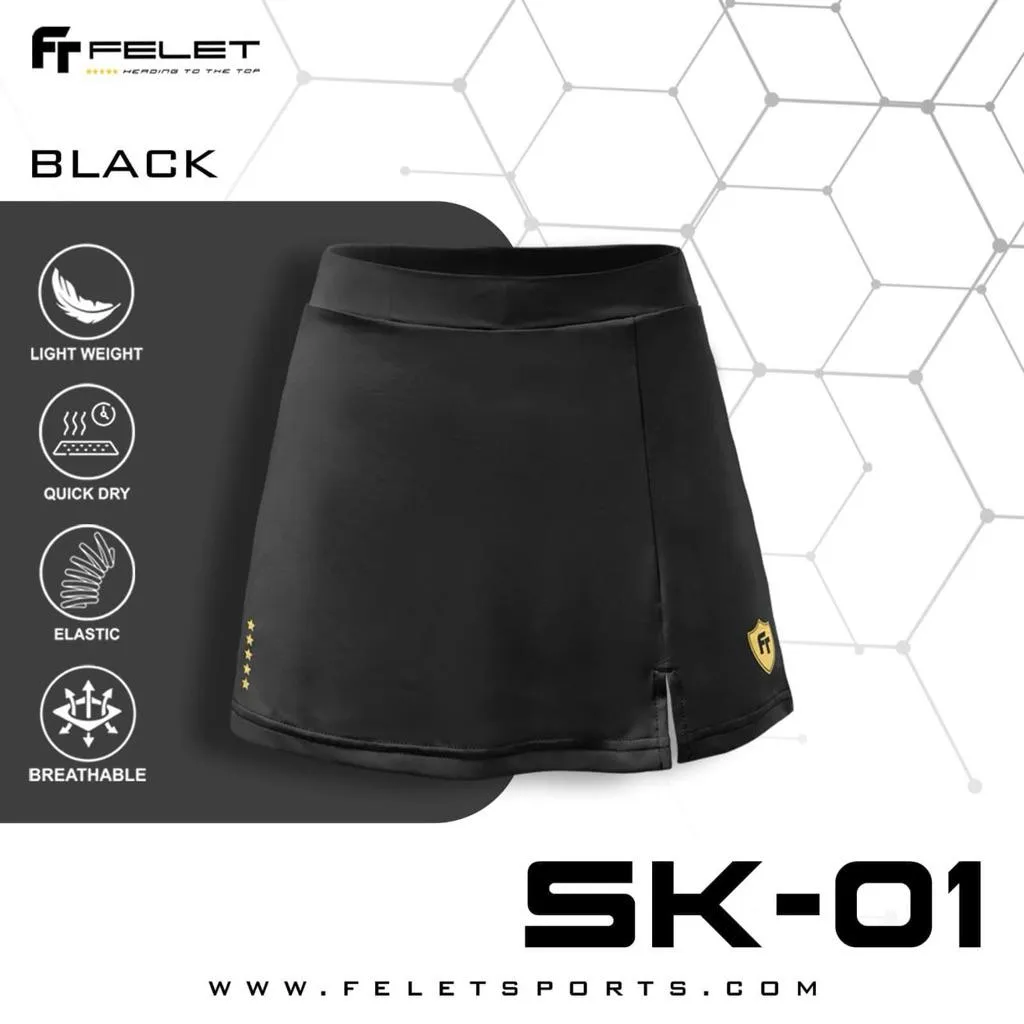 ✦ PRO羽球✦ 輝厲FELET 運動褲裙 羽球｜內襯設計 口袋設計｜彈性速乾 SK01 泰國女單「布莎南」著用