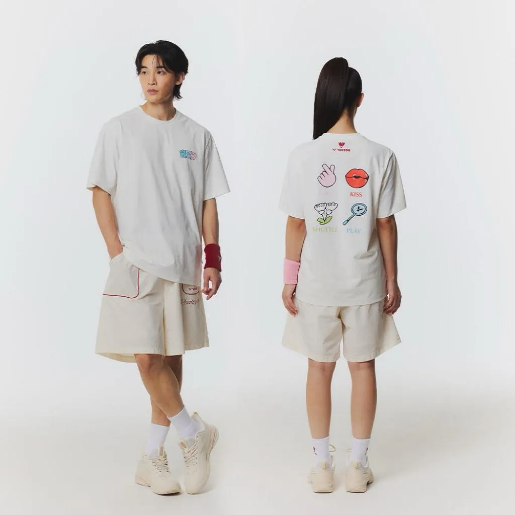 ✦ PRO羽球✦韓國VICTOR︱情人節限定款💋運動休閒服 VT26AT0211U 情侶穿搭//米白