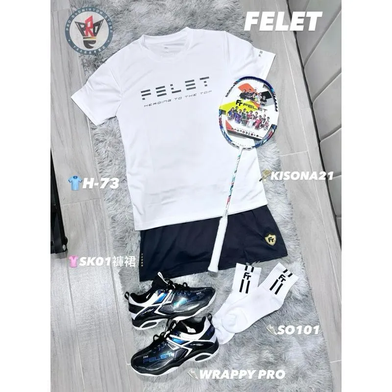 ✦ PRO羽球✦ 輝厲FELET ︱羽球衣 H-73  吸濕排汗  //白色 粉色 湖水綠