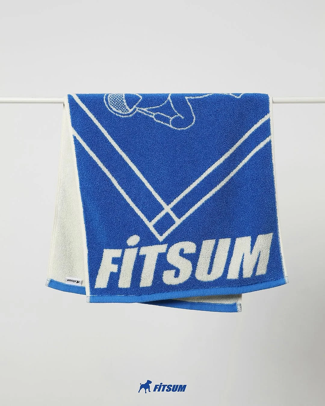 韓國FITSUM｜運動大毛巾 純棉 韓國製造 可愛小熊 AT-4201 //藍色