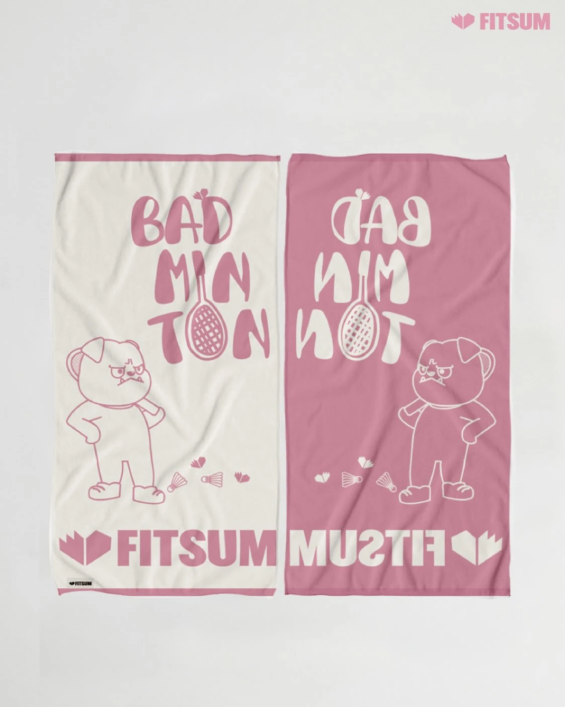 韓國FITSUM｜26新色 運動大毛巾 純棉 韓國製造 生氣小熊 AT-4202 //粉色