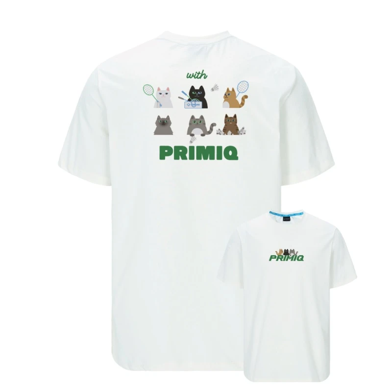✦PRO羽球✦韓國PRIMIQ｜運動休閒服 HCT261206U 不含棉質 //男女通用//米白