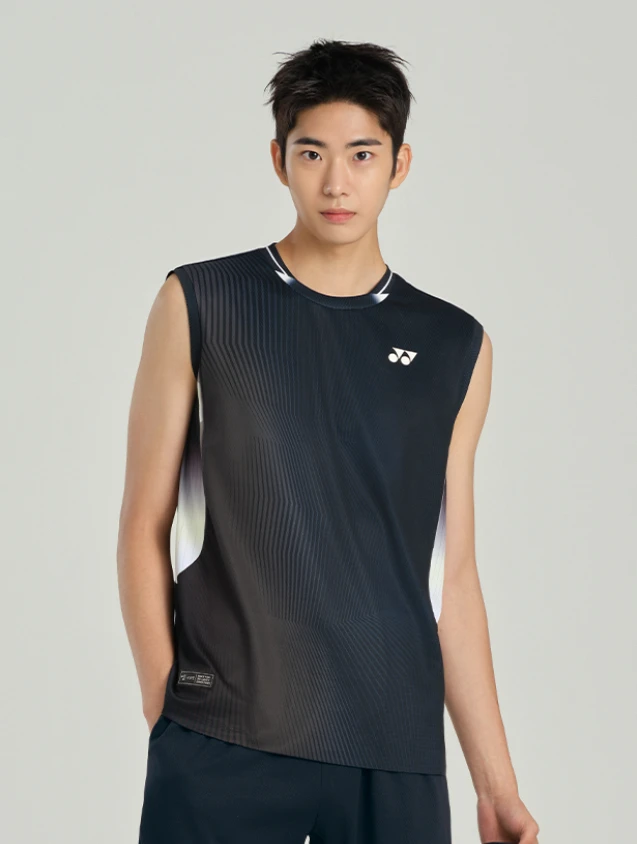 ✦PRO羽球✦韓國YONEX｜無袖羽球比賽服 冷酷黑 涼感排汗  //263TR002M 男版