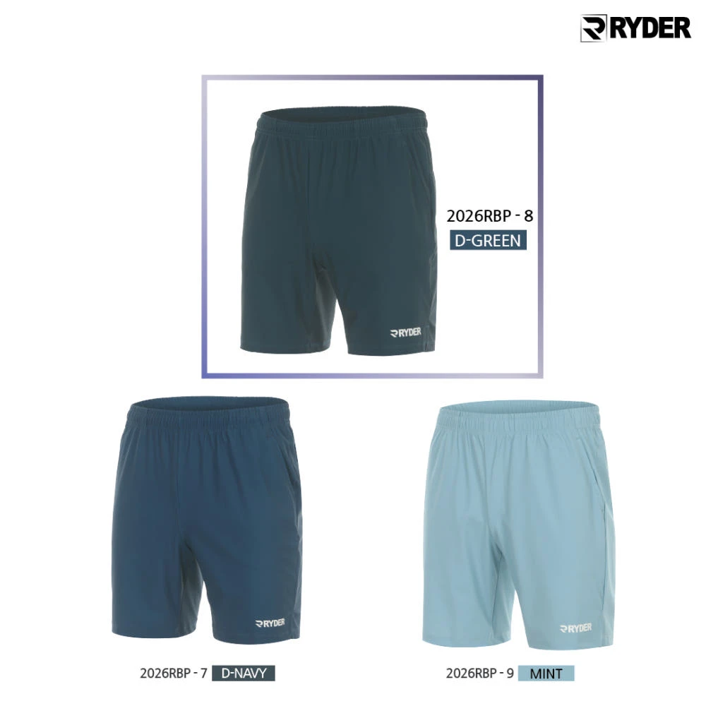 ✦PRO羽球✦韓國RYDER｜羽球短褲 四分褲 2026RBP-8 DGN 墨綠色 涼感彈性材質//男版 女版