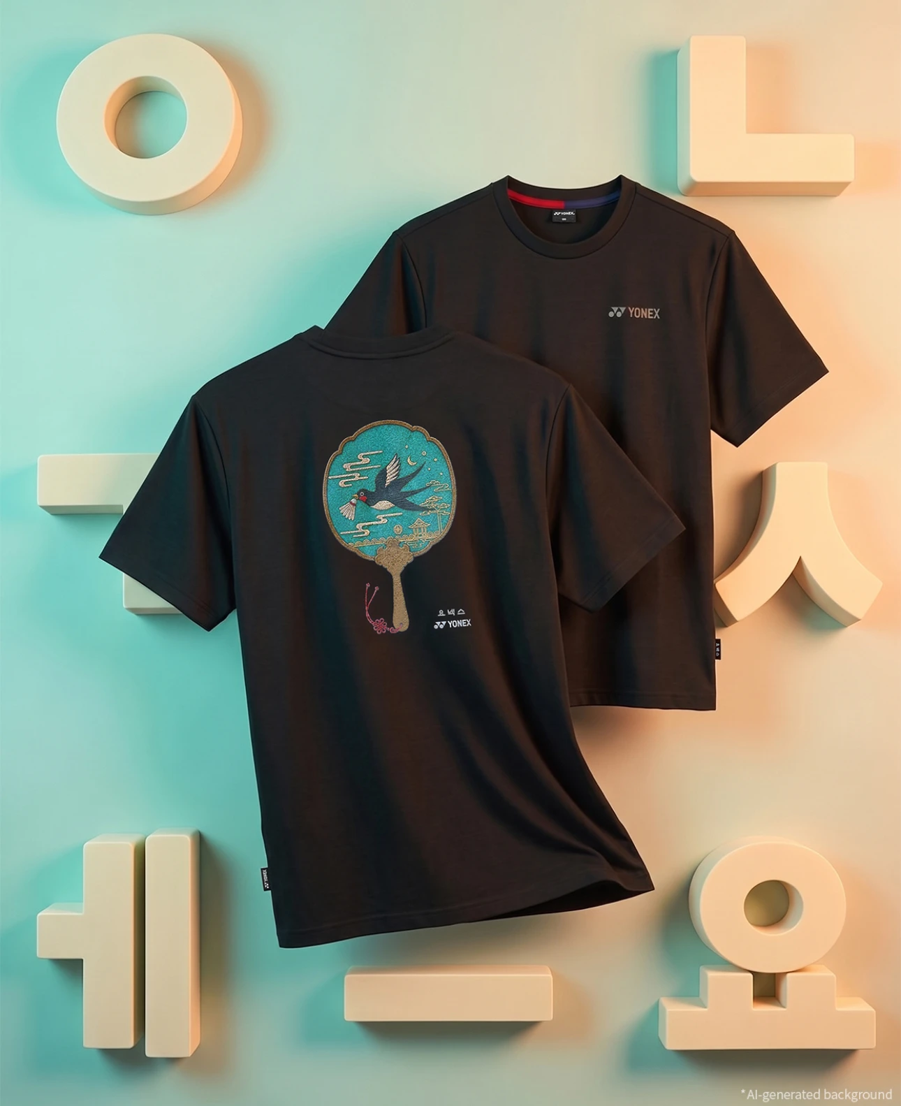 ✦ PRO羽球✦韓國 YONEX|韓文字限定款 韓風古韻團扇 運動休閒服 264TS003U|不含棉質 男女通用
