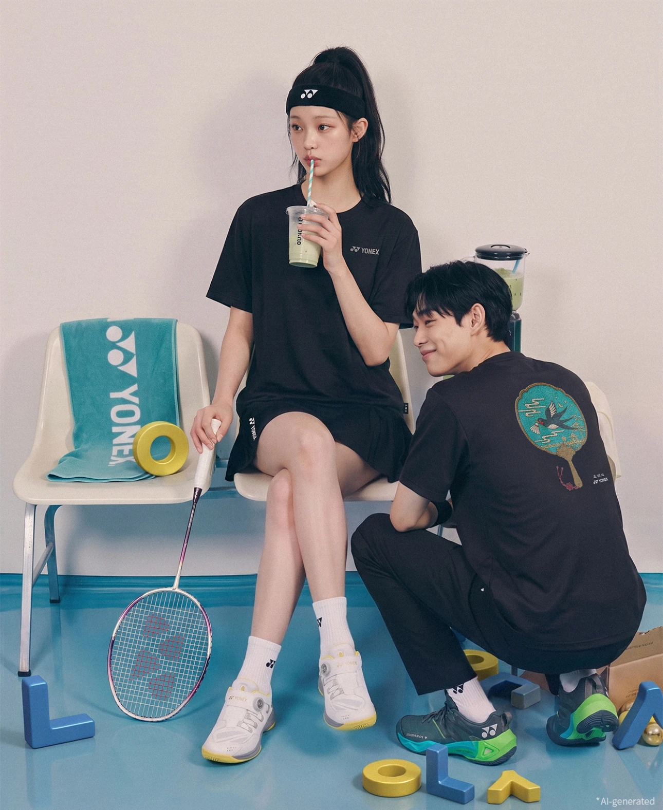 ✦ PRO羽球✦韓國 YONEX｜韓文字限定款 韓風古韻團扇 運動休閒服 264TS003U｜不含棉質 男女通用