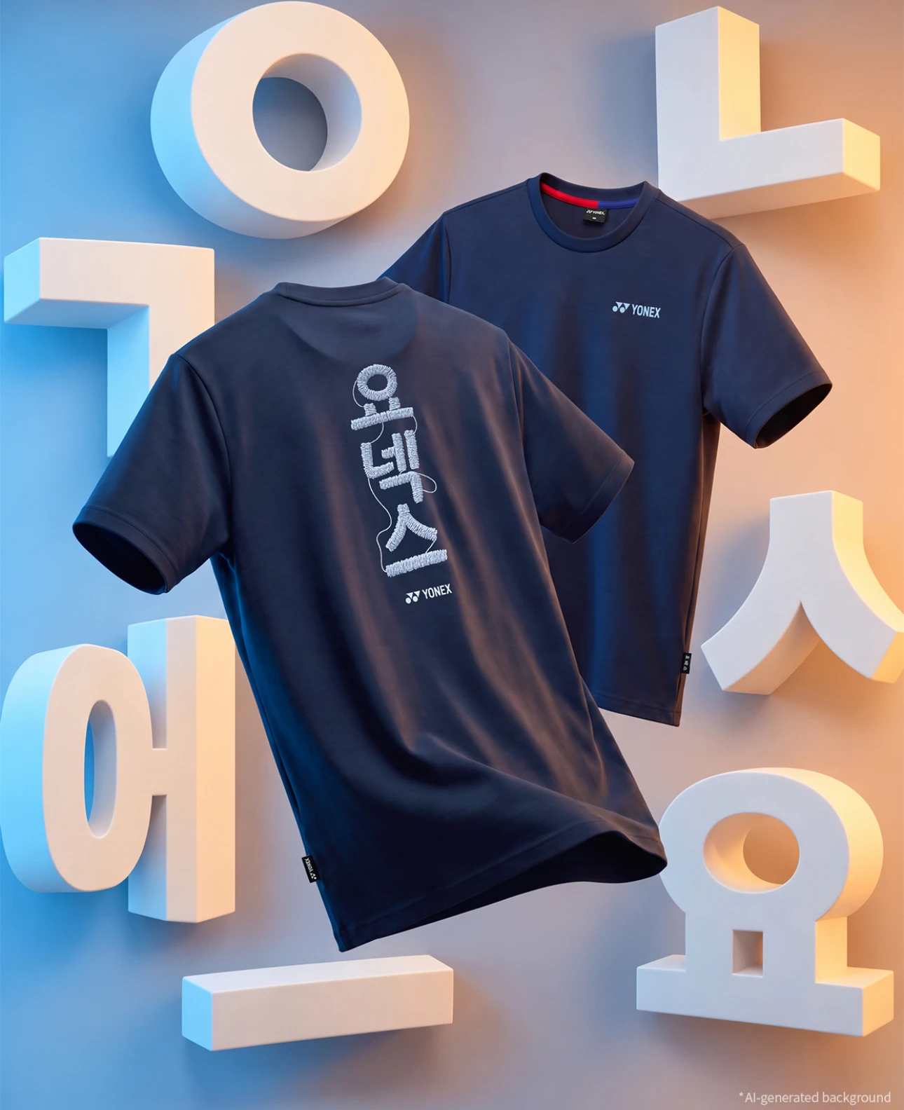 ✦ PRO羽球✦韓國 YONEX|韓文字限定款 刺繡系列 運動休閒服 264TS006U|不含棉質 男女通用//寧靜深藍