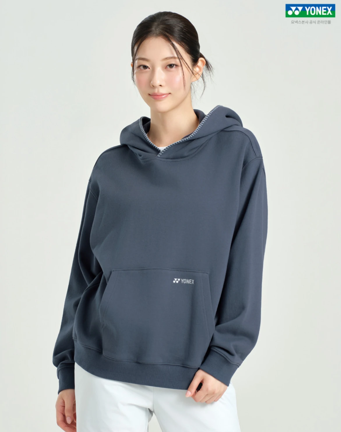 ✦ PRO羽球✦ 韓國YONEX|秋冬微醺霧灰藍 連帽帽T 263TH001U//男女通用