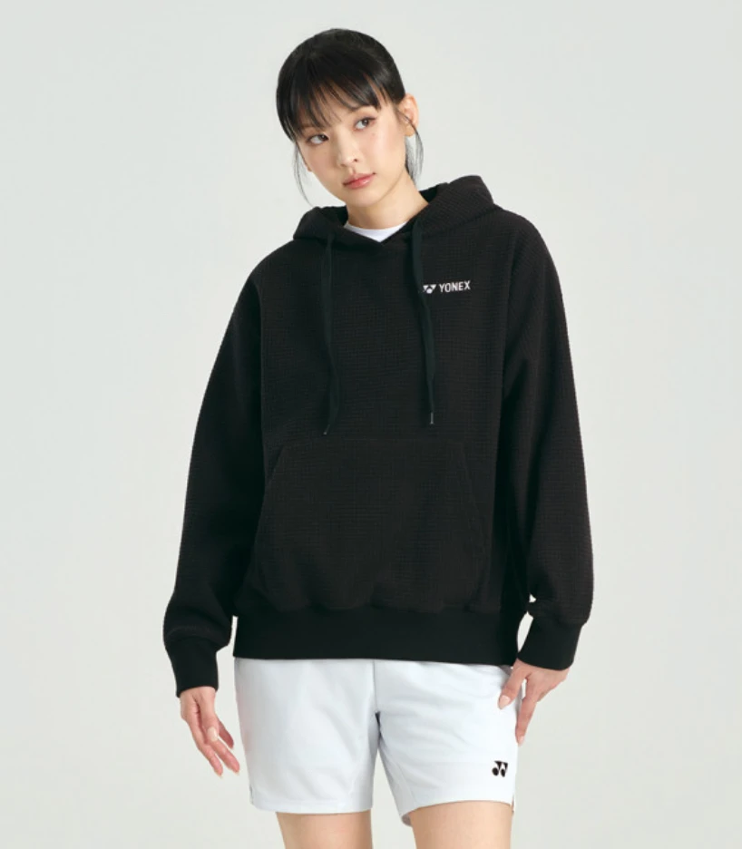 ✦ PRO羽球✦ 韓國YONEX|立體華夫格連帽帽T 263TH002U 經典黑//男女通用