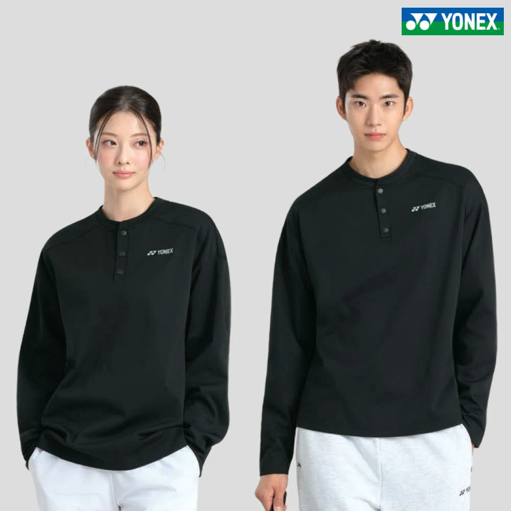 ✦ PRO羽球✦ 韓國YONEX｜SORONA亨利領微刷毛長袖上衣 263TL002U 黑色 //男女通用