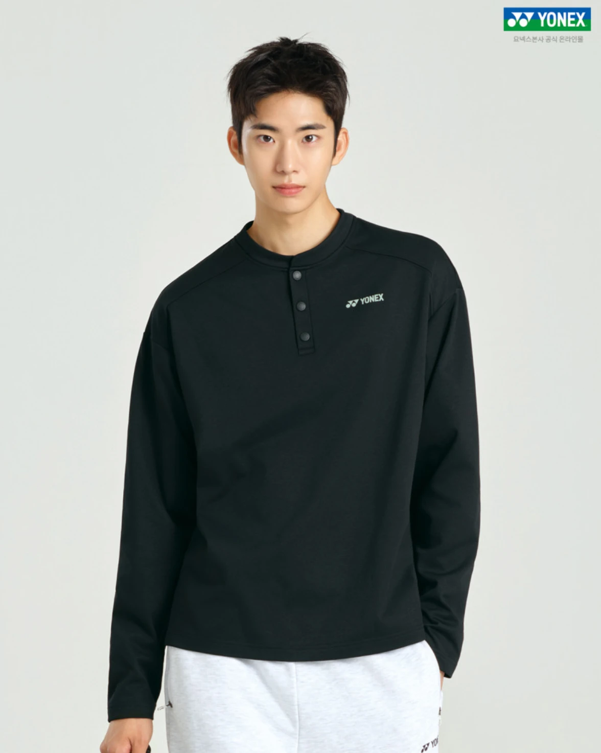✦ PRO羽球✦ 韓國YONEX｜SORONA亨利領微刷毛長袖上衣 263TL002U 黑色 //男女通用