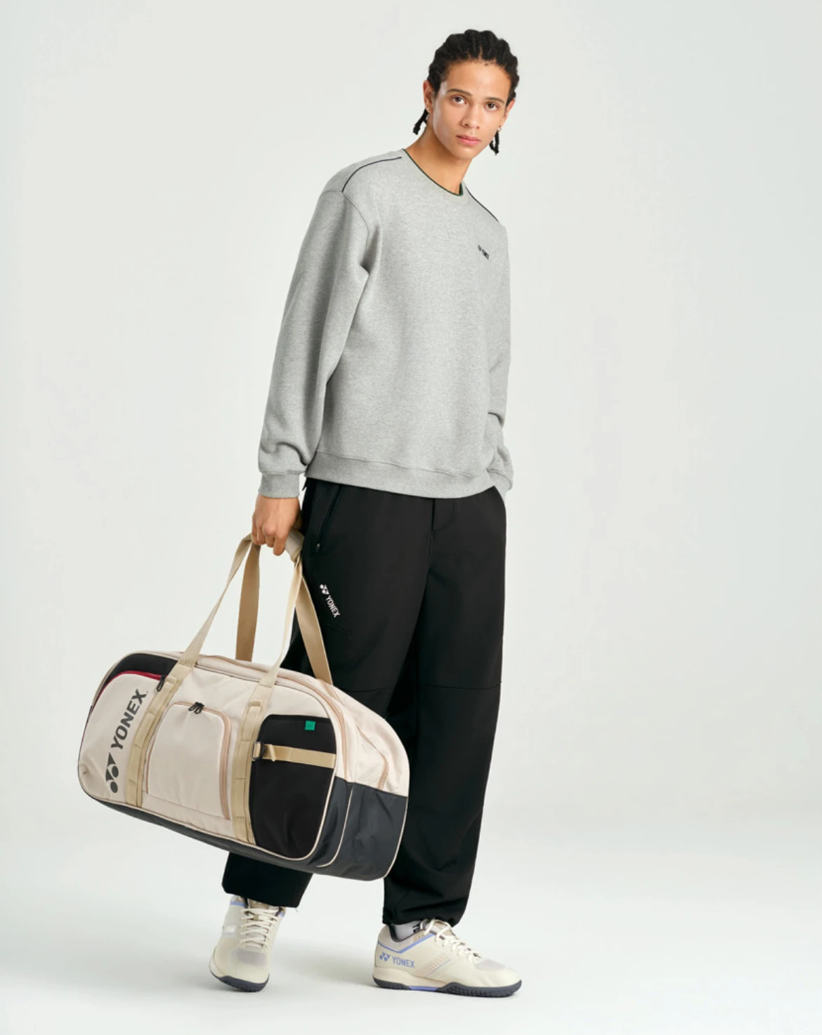 ✦ PRO羽球✦ 韓國YONEX｜圓領麻灰滾邊長袖上衣 263TL003U //男女通用