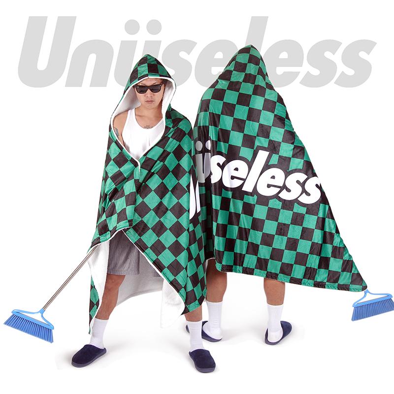 【 Unuseless 】棋盤格連帽懶人萬用毯
