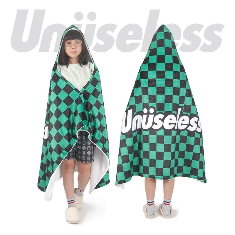 【 Unuseless 】棋盤格連帽懶人萬用毯
