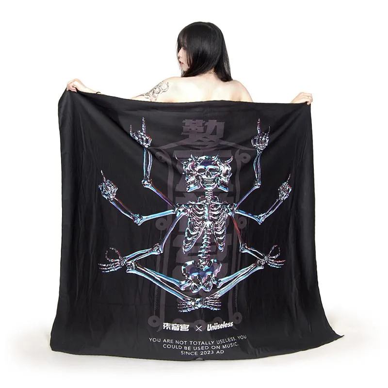 東音宮 X Unuseless 水晶骷髏阿修羅王 聯名掛布 150x130cm (附贈吊掛組合包)