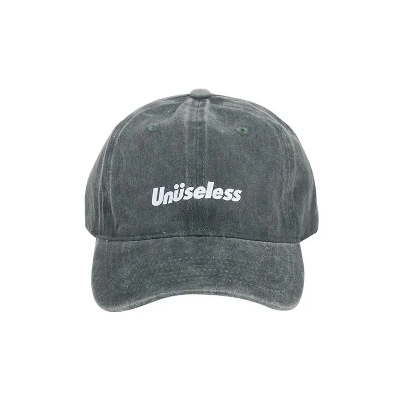 【 Unuseless 】基本Logo 水洗老帽 ( 灰綠 )