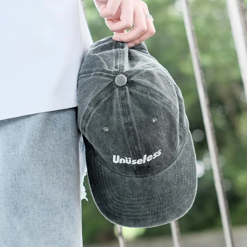 【 Unuseless 】基本Logo 水洗老帽 ( 灰綠 )